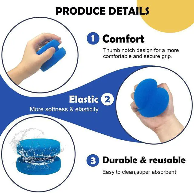 Alt view image 2 of 7 - WAFJAMF 2PCS 3.1 Inch Round Paint Sponge Applicator Double-Side Art Blue