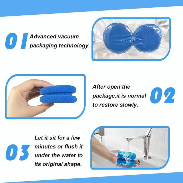 Alt view image 5 of 7 - WAFJAMF 2PCS 3.1 Inch Round Paint Sponge Applicator Double-Side Art Blue