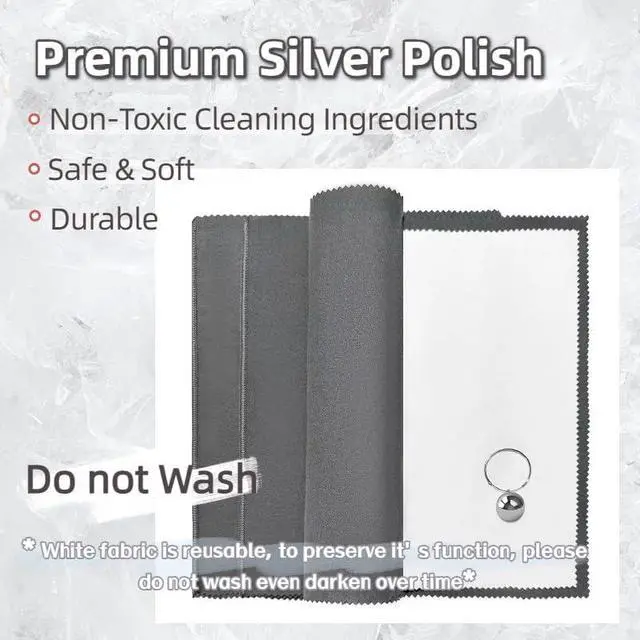 Alt view image 5 of 6 - 3PCS Silver Polishing Cloth 11x14'' X-Large Premium 2 Layer Cleaning Fabric