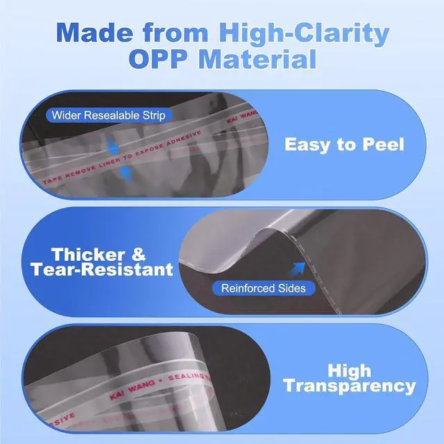 Alt view image 7 of 7 - 100 Pcs (10x14 Inch) Self Sealing Cellophane Bags