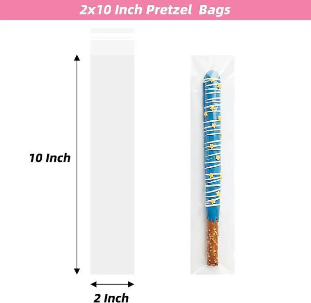 Alt view image 2 of 7 - Morepack Pretzel Rod Bags Self Sealing Cellophane Bags 2x10 In 100 Pcs
