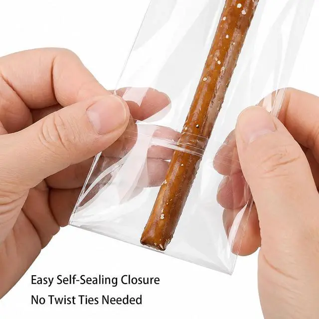 Alt view image 3 of 7 - Morepack Pretzel Rod Bags Self Sealing Cellophane Bags 2x10 In 100 Pcs