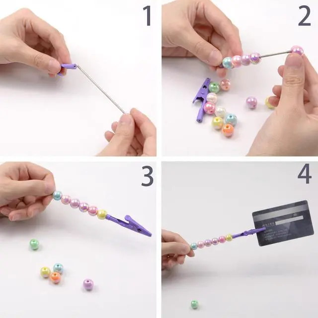 Alt view image 4 of 6 - 10 Pcs Beadable Alligator Photo Clips Metal Wire Clamp 10 Colors