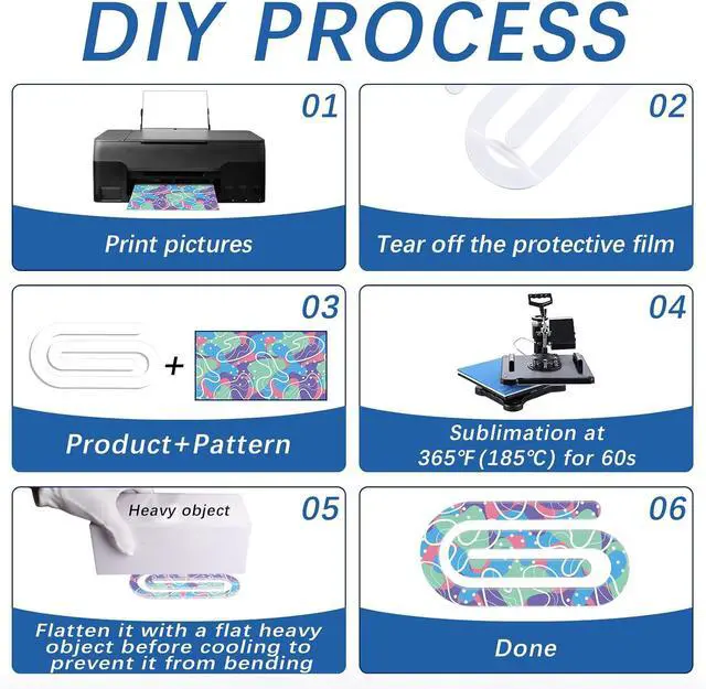 Alt view image 3 of 6 - 24PCS 4" x 2" Bulk Acrylic Sublimation Paper Clip Blanks Jumbo for Bookmarks Business Card Holders Envelope Holders Photo Album Clip Card Sublimation Giant Acrylic Paper Clips (24PCS)