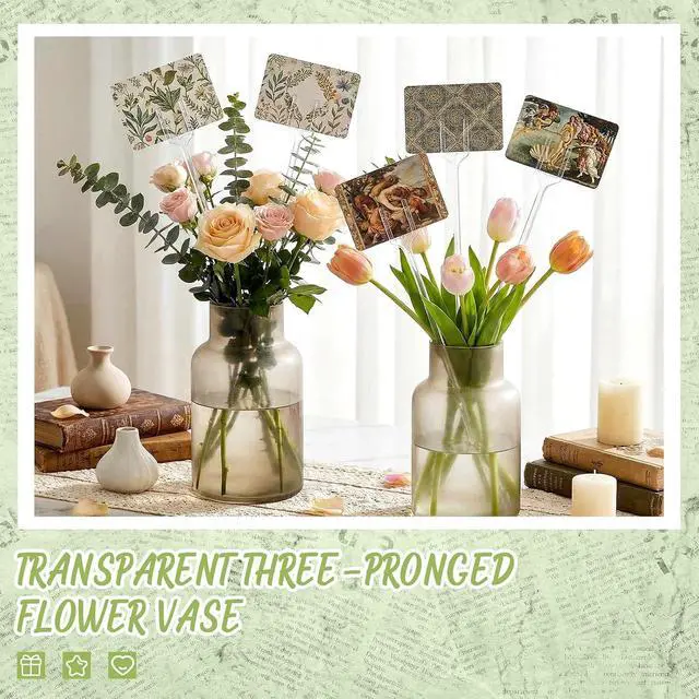 Alt view image 7 of 7 - Patelai 20 Pcs Clear Fork Floral Picks Card Holders for Wedding Bouquet