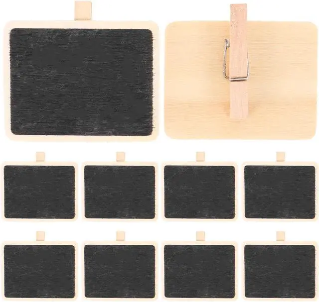 Main image of Healifty Mini Chalkboard Signs with Clips: 10 Pack Small Wooden Blackboard Labels for Food Display, Buffet Table Party Decorations, Wedding Vendor Price Tags & Name Cards