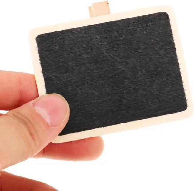 Alt view image 3 of 7 - Healifty Mini Chalkboard Signs with Clips: 10 Pack Small Wooden Blackboard Labels for Food Display, Buffet Table Party Decorations, Wedding Vendor Price Tags & Name Cards