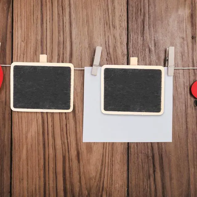 Alt view image 7 of 7 - Healifty Mini Chalkboard Signs with Clips: 10 Pack Small Wooden Blackboard Labels for Food Display, Buffet Table Party Decorations, Wedding Vendor Price Tags & Name Cards
