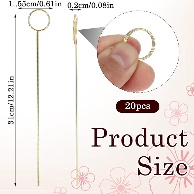 Alt view image 2 of 7 - Mabor 20Pcs Metal Floral Place Card Holder, Flower Pick Clips Table Number Holders, Gold Metal Card Picture Holder Pick for Flower Arrangement Wedding Party Birthday DIY Gift