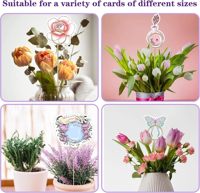Alt view image 6 of 7 - Mabor 20Pcs Metal Floral Place Card Holder, Flower Pick Clips Table Number Holders, Gold Metal Card Picture Holder Pick for Flower Arrangement Wedding Party Birthday DIY Gift