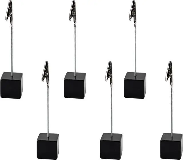 Main image of 6Pcs Place Card Holder, Memo Clip Holders Stand with Alligator Clasp, Name Place Card Holder Table Number Holder for Office Menu Wedding Party Events Decoration (Black)