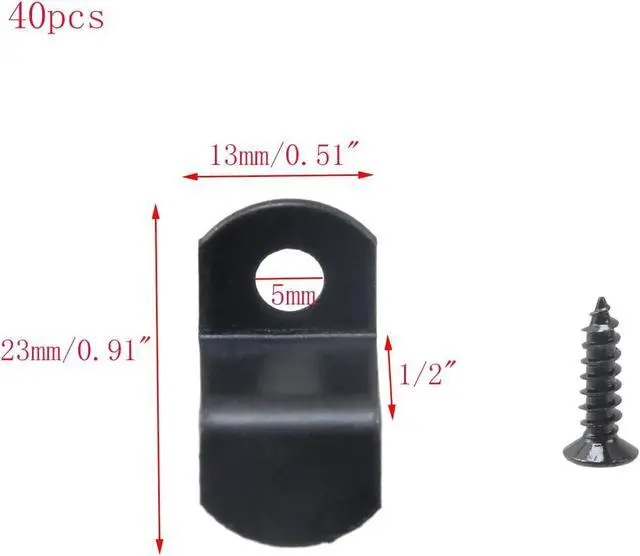 Alt view image 2 of 7 - 40pcs 1/2" Depth Flat Offset Canvas Clips, Black