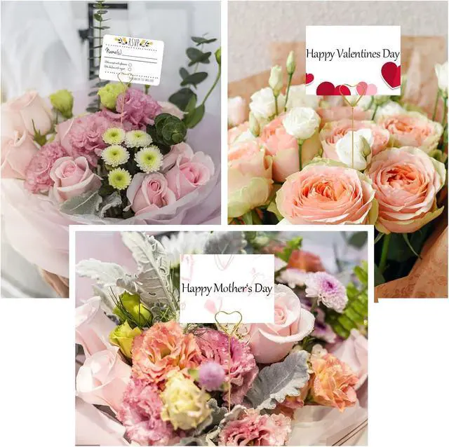 Alt view image 5 of 7 - CCINEE 30Pcs Metal Wire Floral Place Card Holder Pick 13In Heart Golden Floral Picks Photo Memo Car Holder for Wedding Birthday Party Supply