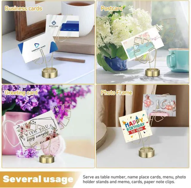 Alt view image 2 of 7 - NUOBESTY Gold Card Clip Holder Turtle Leaf Shapes Photo Display Stand Memo Note Message Cards Display Pick Stand for Home Party
