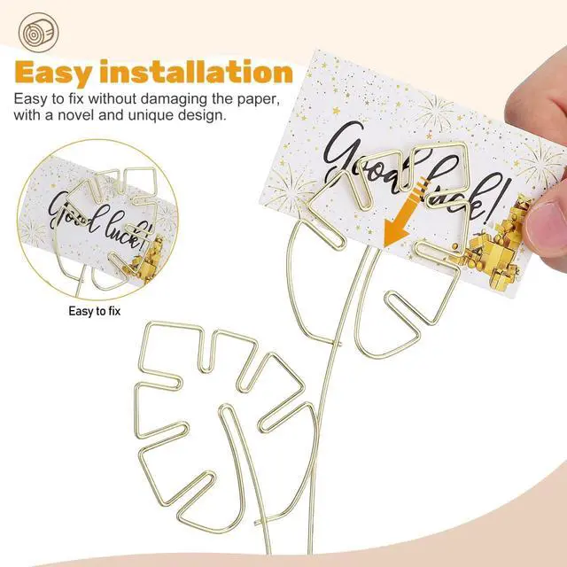Alt view image 6 of 7 - NUOBESTY Gold Card Clip Holder Turtle Leaf Shapes Photo Display Stand Memo Note Message Cards Display Pick Stand for Home Party