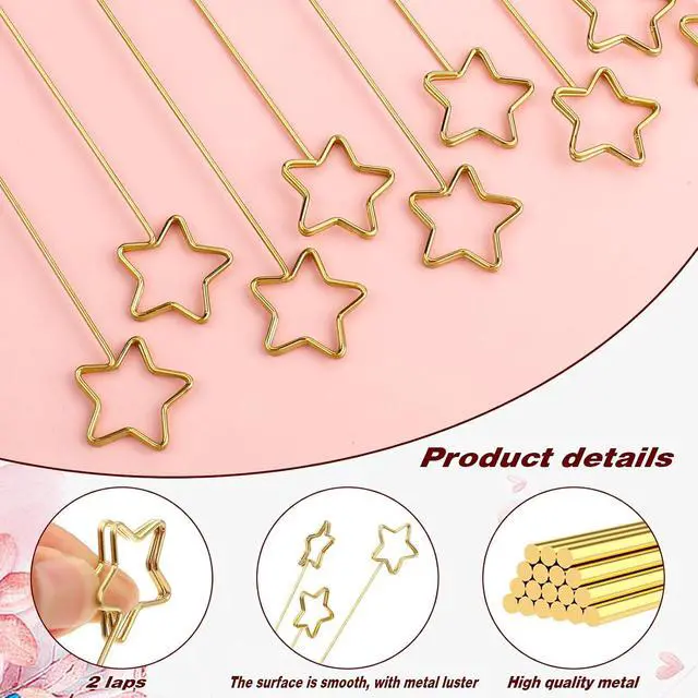 Alt view image 5 of 7 - 20Pcs Metal Floral Place Card Holder, Star Shape Flower Pick Clips Table Number Holders, Gold Metal Card Picture Holder Pick, Floral Gift Card Holder Clips for Wedding Party Favor
