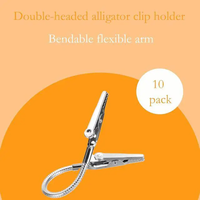 Alt view image 3 of 5 - 10-Pack Double-Headed Alligator Clip Bendable Flexible Holders