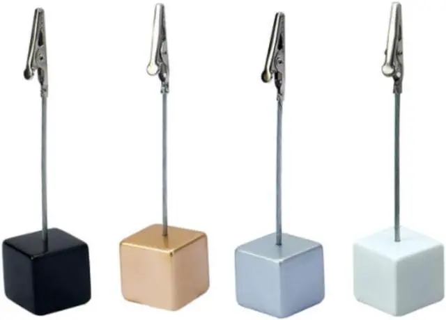 Main image of 4 Pcs Memo Clip Holders Stand with Alligator Clasp Pictures Card Paper Note Clip for Office Home Use, Paper Stand for Desk, Office Memo Holders