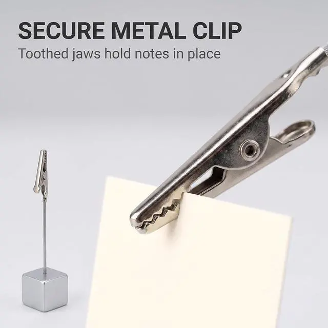 Alt view image 4 of 7 - 4 Pcs Memo Clip Holders Stand with Alligator Clasp Pictures Card Paper Note Clip for Office Home Use, Paper Stand for Desk, Office Memo Holders