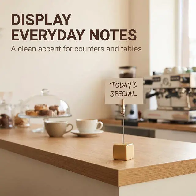 Alt view image 5 of 7 - 4 Pcs Memo Clip Holders Stand with Alligator Clasp Pictures Card Paper Note Clip for Office Home Use, Paper Stand for Desk, Office Memo Holders
