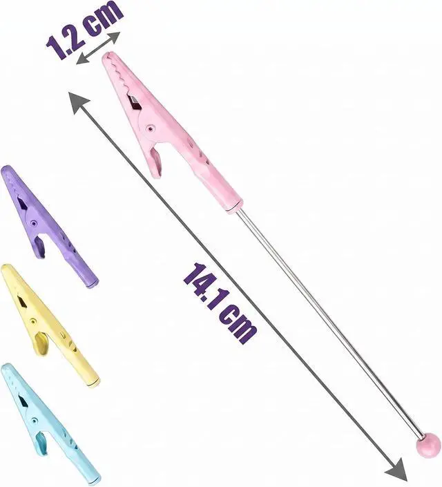 Alt view image 4 of 7 - 4Pcs Multicolour Stochastic Metal Wire Alligator Clip Metal Note Clip Long-Tailed Alligator Clamp Photo Holder Alligator Clips for Crafts,Craft Clips 14.1 * 1.2cm Memo Holders Desk Accessories