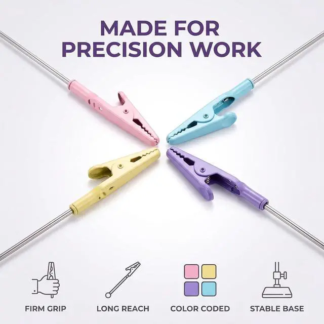 Alt view image 6 of 7 - 4Pcs Multicolour Stochastic Metal Wire Alligator Clip Metal Note Clip Long-Tailed Alligator Clamp Photo Holder Alligator Clips for Crafts,Craft Clips 14.1 * 1.2cm Memo Holders Desk Accessories