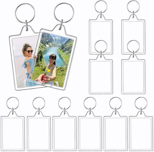 Main image of REDANHA 10PCS Acrylic Photo Frame Keychain Holder Photo Insert Blank Keyring Clear Picture Keychain for DIY Craft Photo Display Supplies(2 x 3 In)
