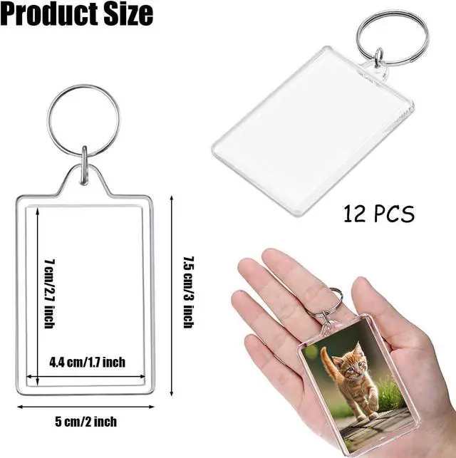 Alt view image 2 of 5 - REDANHA 10PCS Acrylic Photo Frame Keychain Holder Photo Insert Blank Keyring Clear Picture Keychain for DIY Craft Photo Display Supplies(2 x 3 In)