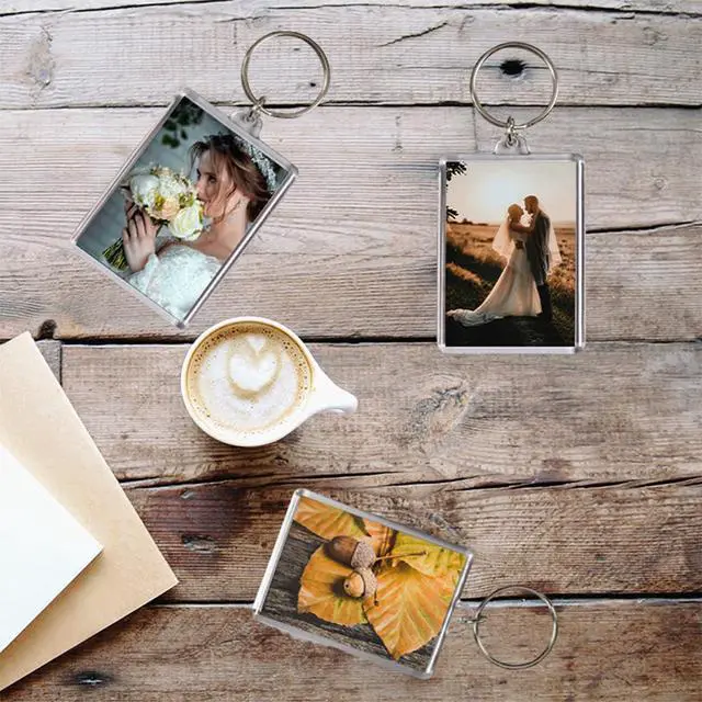 Alt view image 3 of 5 - REDANHA 10PCS Acrylic Photo Frame Keychain Holder Photo Insert Blank Keyring Clear Picture Keychain for DIY Craft Photo Display Supplies(2 x 3 In)