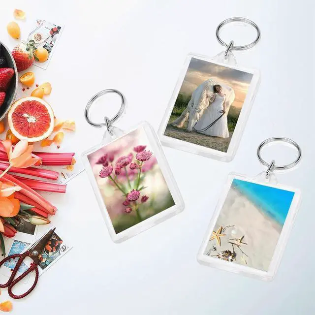Alt view image 4 of 5 - REDANHA 10PCS Acrylic Photo Frame Keychain Holder Photo Insert Blank Keyring Clear Picture Keychain for DIY Craft Photo Display Supplies(2 x 3 In)