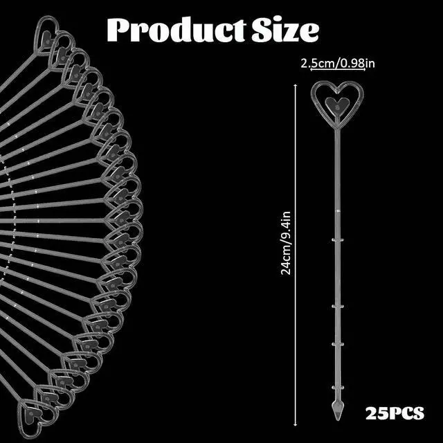 Alt view image 2 of 7 - 25 PCS Floral Card Holder Picks Plastic Heart Shape Flower Card Holder Stick Plastic Picture Holders for Centerpieces Transparent Floral Picks Cards Clips for Bouquet Wedding Festivals, 9.4 Inch