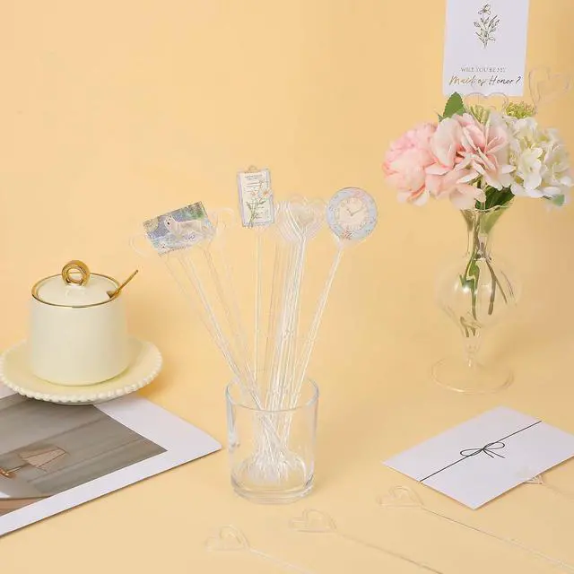 Alt view image 3 of 7 - 25 PCS Floral Card Holder Picks Plastic Heart Shape Flower Card Holder Stick Plastic Picture Holders for Centerpieces Transparent Floral Picks Cards Clips for Bouquet Wedding Festivals, 9.4 Inch