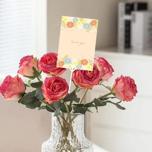 Alt view image 4 of 7 - 25 PCS Floral Card Holder Picks Plastic Heart Shape Flower Card Holder Stick Plastic Picture Holders for Centerpieces Transparent Floral Picks Cards Clips for Bouquet Wedding Festivals, 9.4 Inch