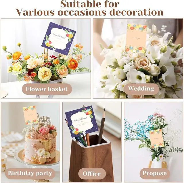 Alt view image 6 of 7 - 25 PCS Floral Card Holder Picks Plastic Heart Shape Flower Card Holder Stick Plastic Picture Holders for Centerpieces Transparent Floral Picks Cards Clips for Bouquet Wedding Festivals, 9.4 Inch