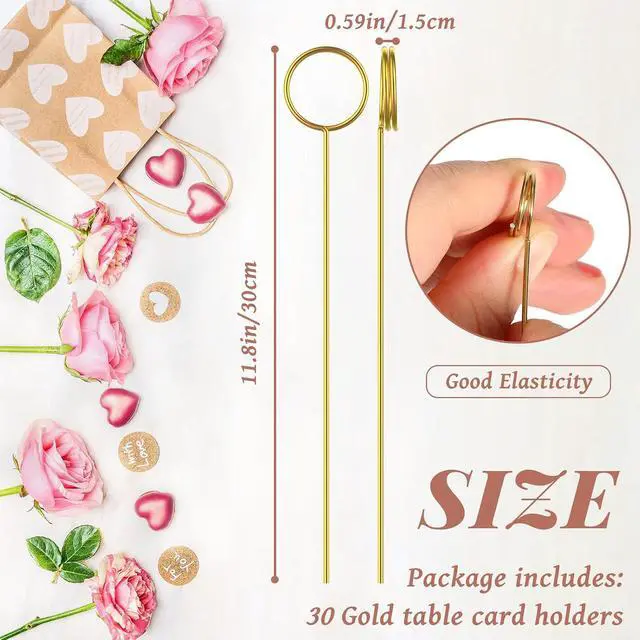 Alt view image 2 of 7 - Pajean 60 Pcs Floral Pick Card Holder, Metal Wire Place Card Holder