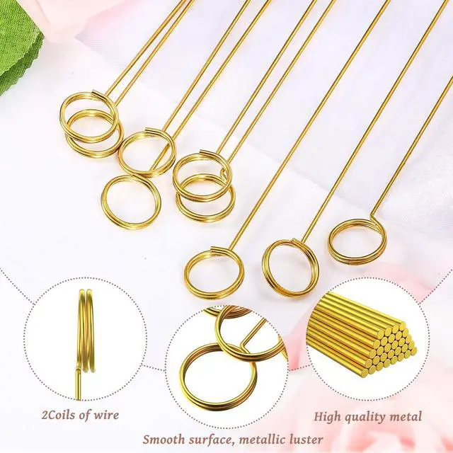 Alt view image 4 of 7 - Pajean 60 Pcs Floral Pick Card Holder, Metal Wire Place Card Holder