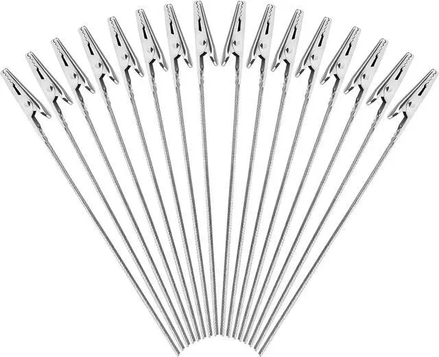 Main image of 40 PCS Metal Wire Long-Tailed Alligator Clamp Photo Clip Holder - Alligator Clips for Crafts, DIY Card, Photo, Memo Holder (6inch/150mm)