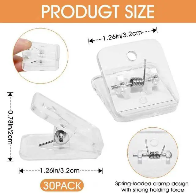 Alt view image 2 of 7 - 30 PackAdhesive Wall Clips for Hanging Flags Posters Photos - Tapestry Hangers - Postcard Clips for Home Office School Decoration