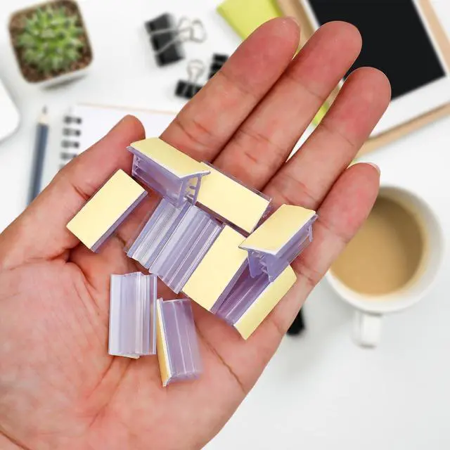 Alt view image 5 of 7 - 100 Pcs Self Adhesive Sneeze Guard Holder Acrylic Bracket