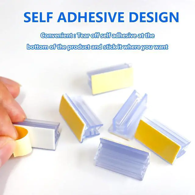 Alt view image 6 of 7 - 100 Pcs Self Adhesive Sneeze Guard Holder Acrylic Bracket