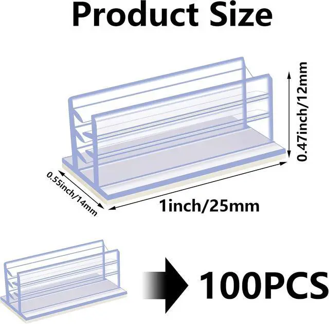 Alt view image 7 of 7 - 100 Pcs Self Adhesive Sneeze Guard Holder Acrylic Bracket