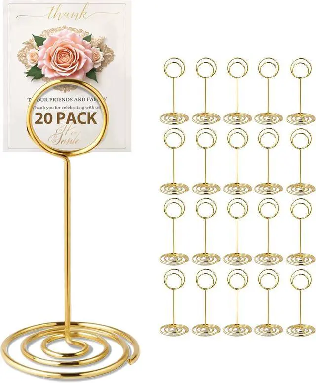 Main image of Gold Table Number Holder Card Place Card Holder, 20 PCS