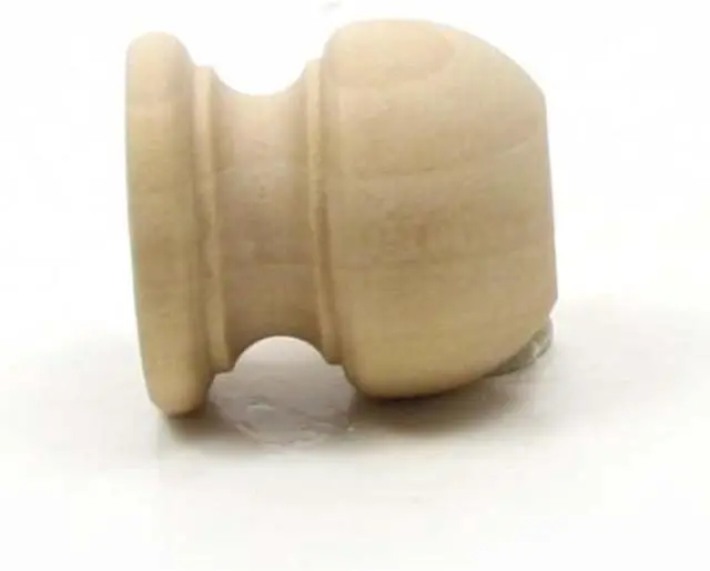 Main image of Mylittlewoodshop Pkg of 6 - Finial Dowel Cap - 1-1/16 Tall with 1/2 inch Hole Unfinished Wood (WW-DC8005-6)