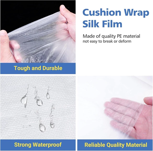 Alt view image 3 of 6 - UNIFAMILY 79"x22 Yards Cushion Wrap Silk Film Waterproof, Upholstery Cushion Wrap Easily Install Foam into Cushion,Drop Packaging Film for Furniture Home Office Cover(1)