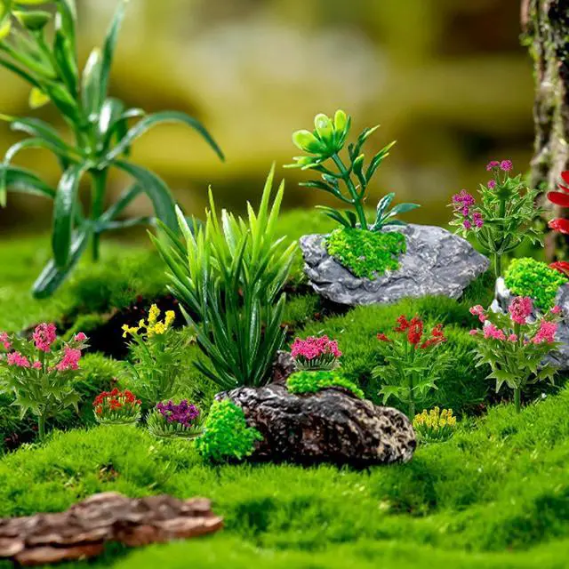 Alt view image 5 of 7 - 32pcs Model Trees Mixed Model Flower Trees Tree Artificial Fake Mini Flower Decorations for DIY Crafts Landscape Train Railroad Scenery Diorama Supplies