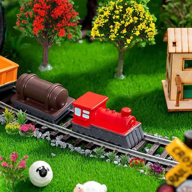 Alt view image 6 of 7 - 32pcs Model Trees Mixed Model Flower Trees Tree Artificial Fake Mini Flower Decorations for DIY Crafts Landscape Train Railroad Scenery Diorama Supplies