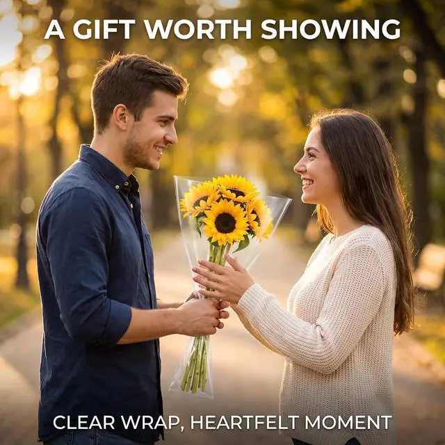 Alt view image 7 of 7 - 100 Pcs Clear Flower Bouquet Sleeves, Transparent Cellophane Bags for Valentine's Day Gifts, Wedding Floral Packaging, Rose Protectors, Food-Grade Plastic Wrap, Bulk Party Decorations (6x10in)