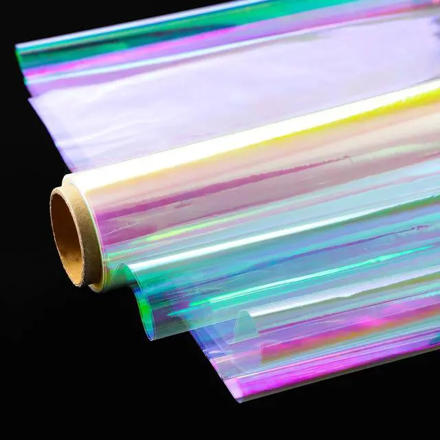Main image of shareluck Iridescent Cellophane Wrap for Gift Baskets Rainbow Wrapping Film (50' Long x 17" Wide) Colored Film Roll to Wrap Gift Baskets, Flower, DIY Craft for mother's day Decor.