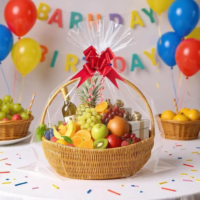 Alt view image 6 of 6 - Homrelaxy 22 Pcs 24"x30" Cellophane Bags for Gift Baskets Wrap