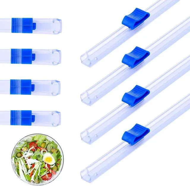 Main image of Plastic Wrap Slide Cutter, 4 Pcs 13 Inch Wrapping Paper Cutter Slider Wrap Dispenser, Self-Adhesive Plastic Wrap Slide Cutter, Two Way Sliding Cutter Paper Slicer for Kitchen Office Supplies